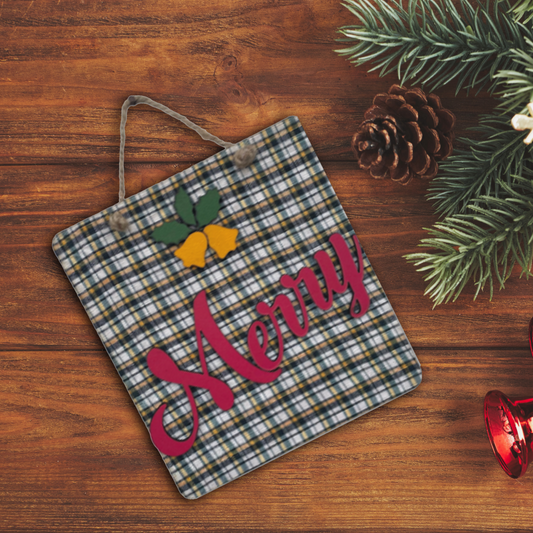 Merry Quote with Little Flower Tree, Door, or Wall Hanging