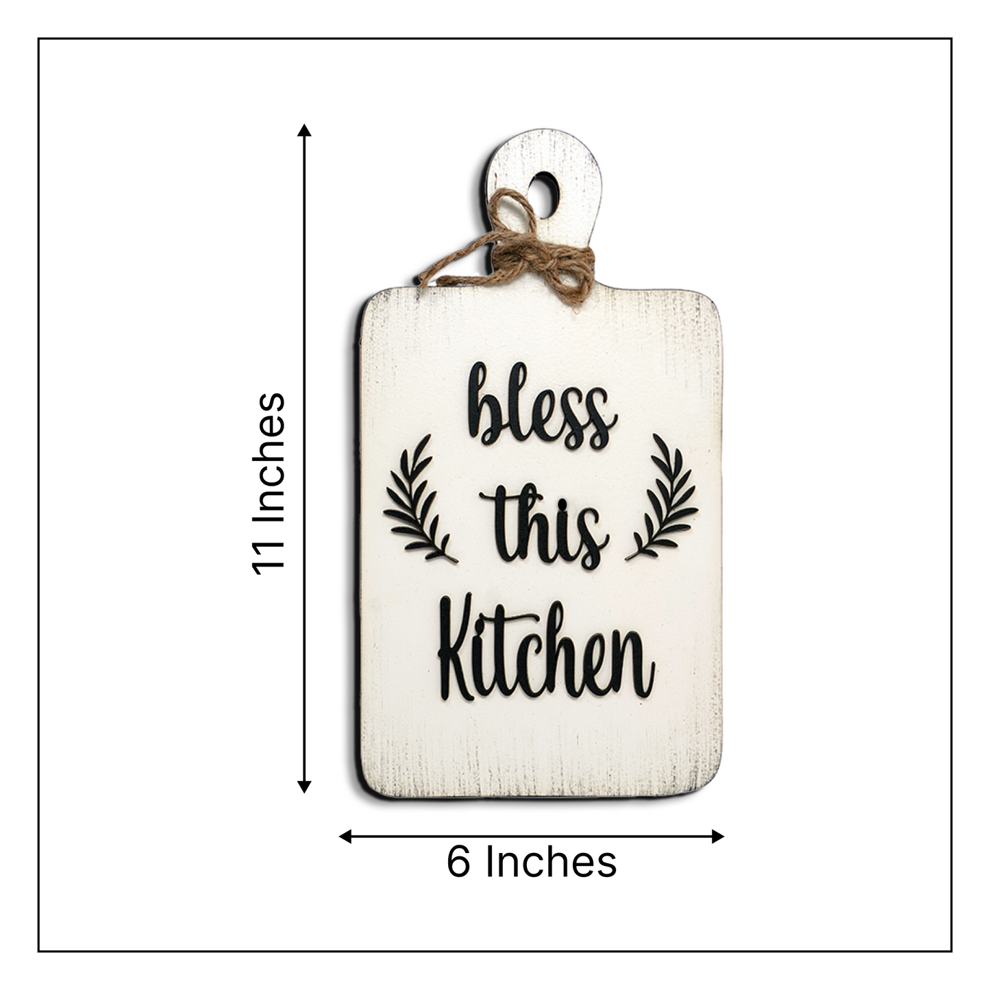Bless This Kitchen Quote Chop Board Wooden Wall Art for Kitchen, Café, and Restaurant
