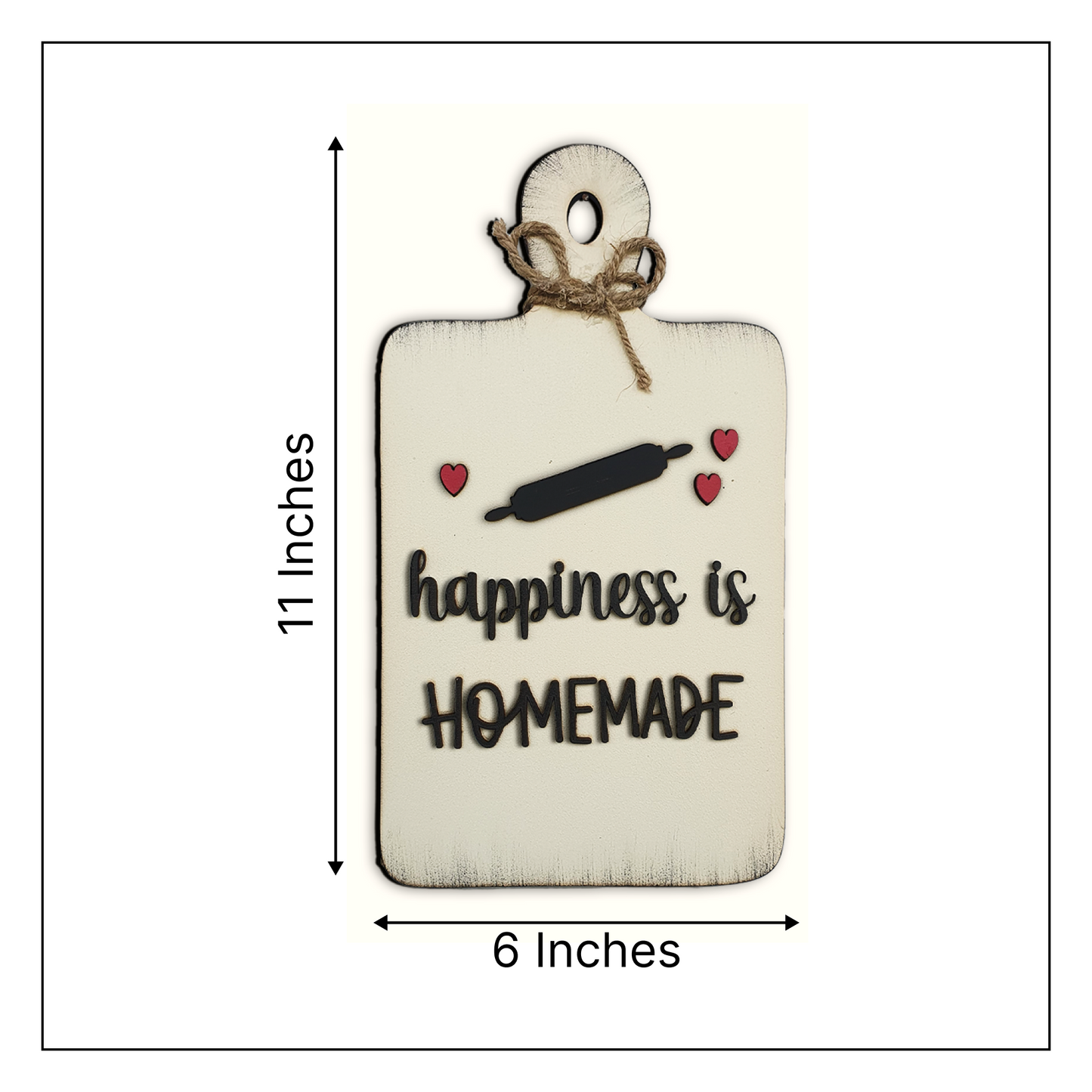 Happiness is Homemade Chop Board Wooden Wall Art for Kitchen, Café, and Restaurant