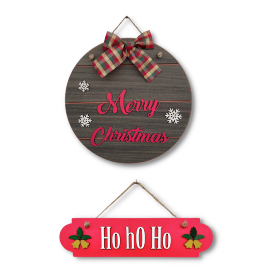 Merry Christmas and Hohoho Quote Hanging Decoration