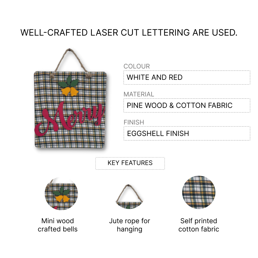 Merry Quote with Little Flower Tree, Door, or Wall Hanging