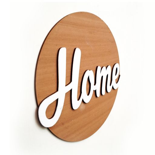 Home 3D Circle Wall Art With Sturdy Base and 3D Letters