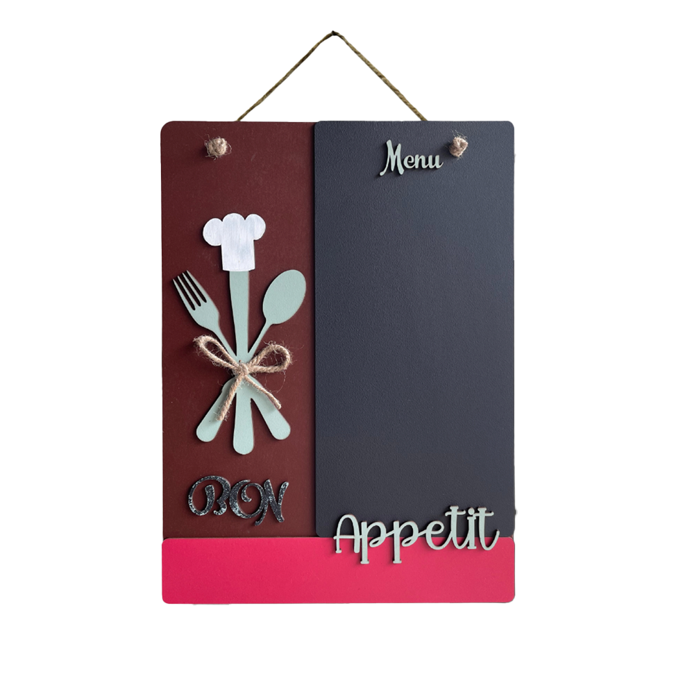 Bon Appetite Designer Kitchen Chalk Board With Hanging For Personalization