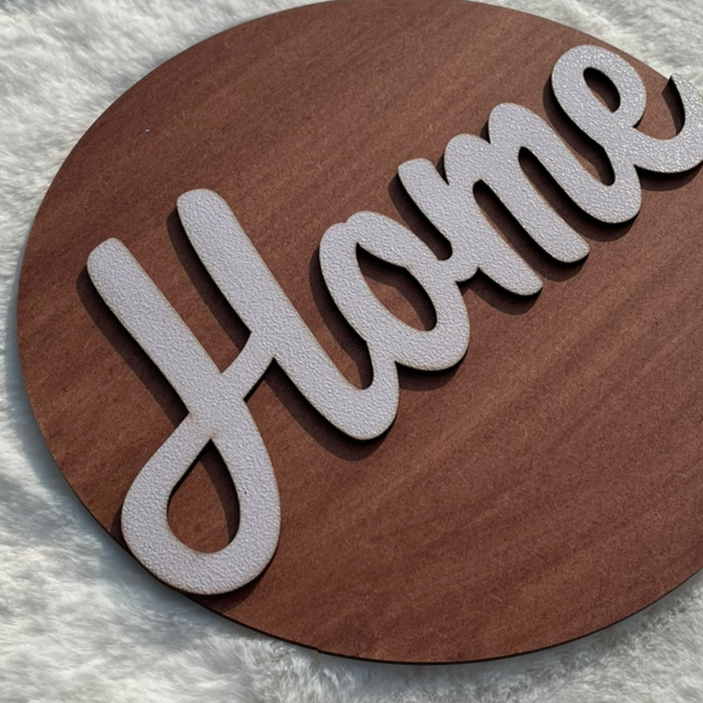 Home 3D Circle Wall Art With Sturdy Base and 3D Letters