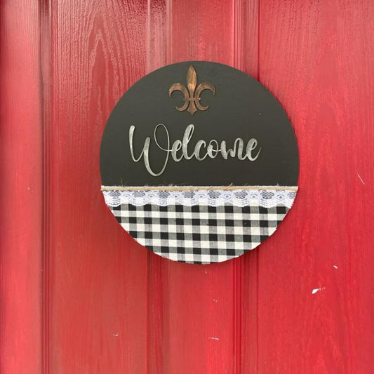 3D Buffalo Print Wooden Welcome Hanging Home Décor 12 Inches