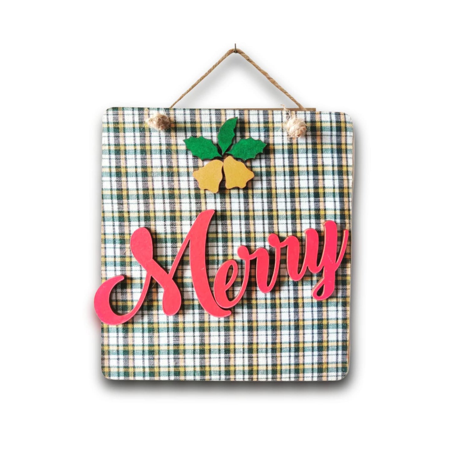 Merry Quote with Little Flower Tree, Door, or Wall Hanging
