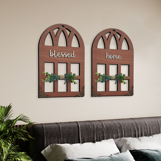 Blessed Home Quote Window Wall Art Set Of 2