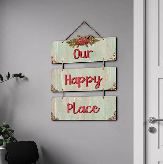 Our Happy Place 3 Layer Decorative Wall Art