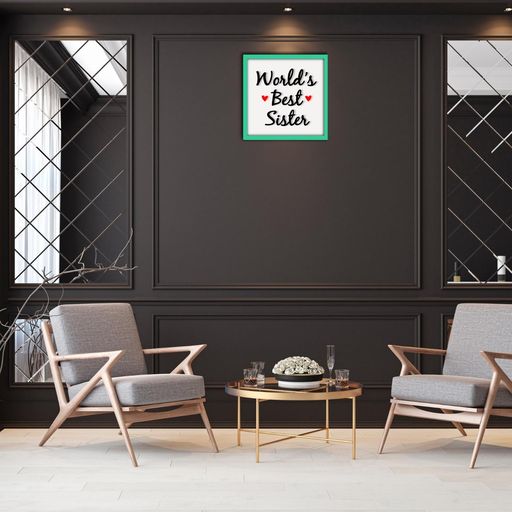 WORLD'S BEST SISTER Quote Wooden Frame Wall Hanging