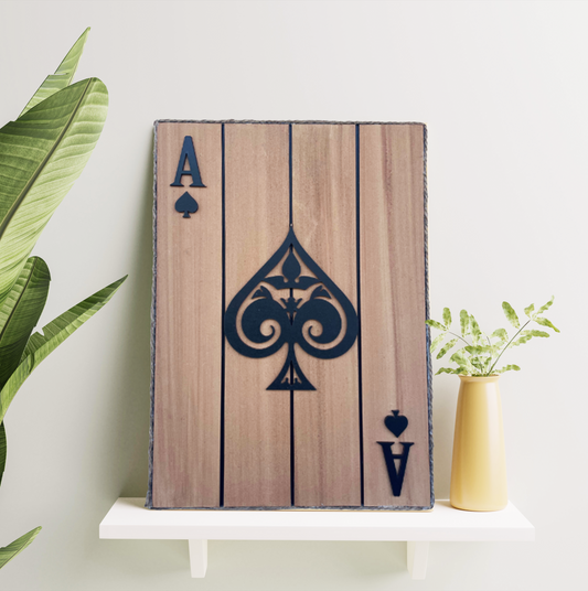 Wooden Ace of Spade Wall Art