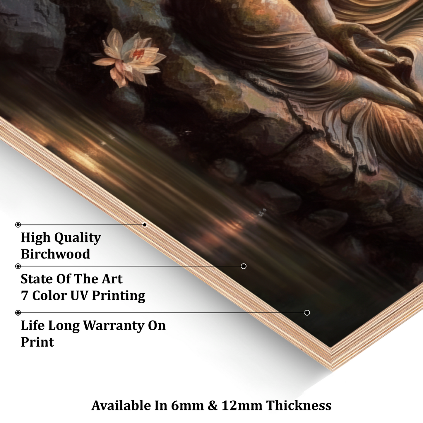Meditating Buddha Wood Print Wall Art