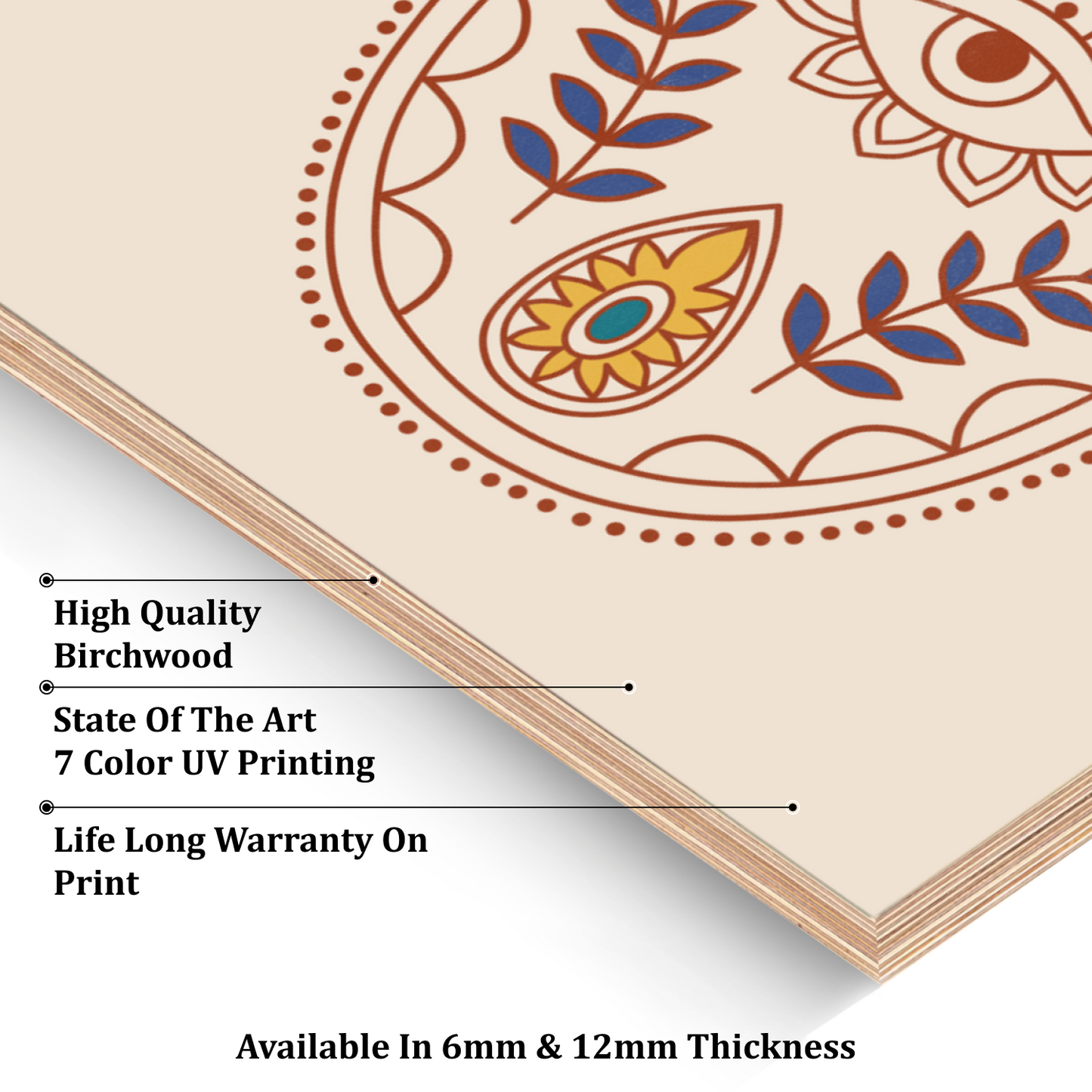 Hamsa Evil Eye Protector Wood Print Wall Art Set of 3