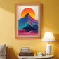 Sun Rising And Mountains Wood Print Wall Art 18x23 Inches