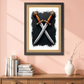 Two Swords Vectors Vintage Wood Print Wall Art 18x23 Inches