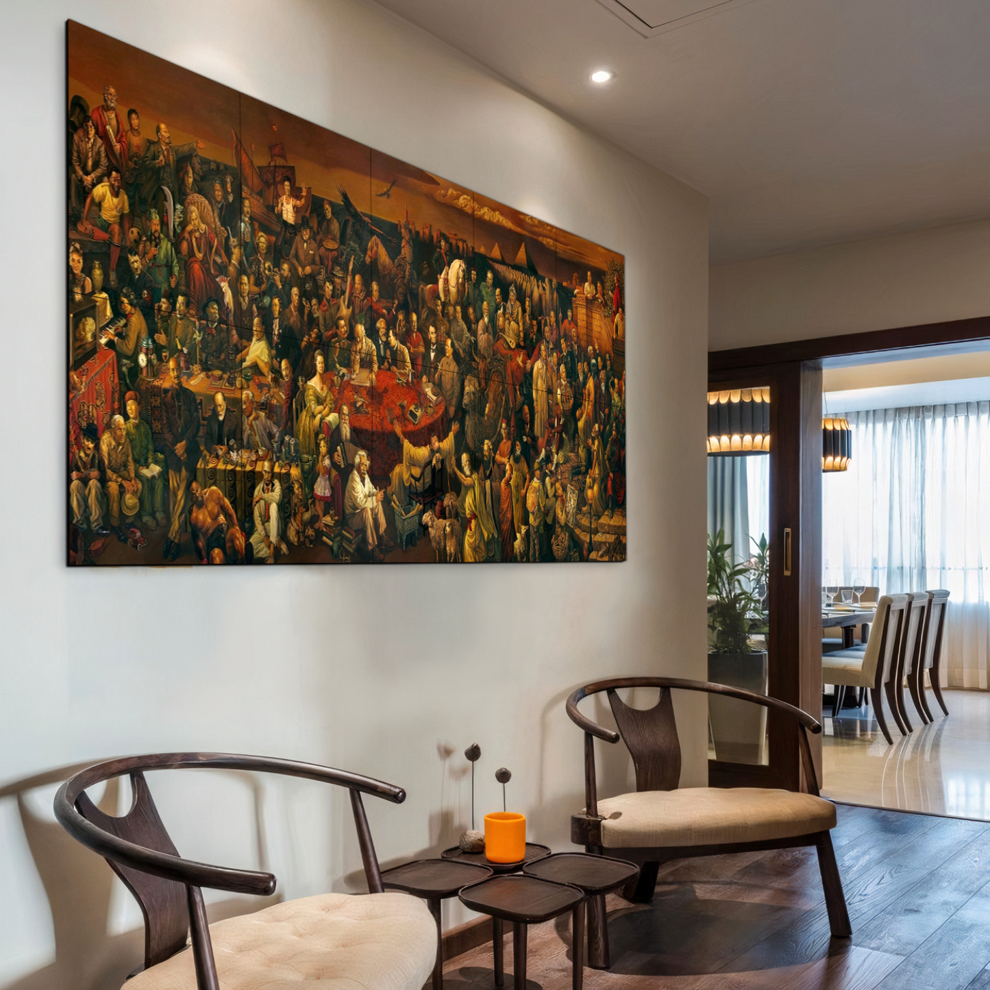 The Internet Sensation Dinner Party With 104 Famous Personalities Wood Print Wooden Wall Tiles Set