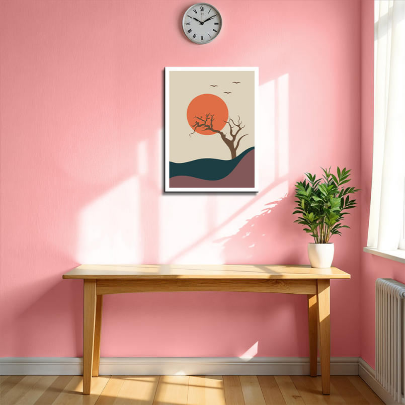 Morning Boho Beige Wood Print Wall Art