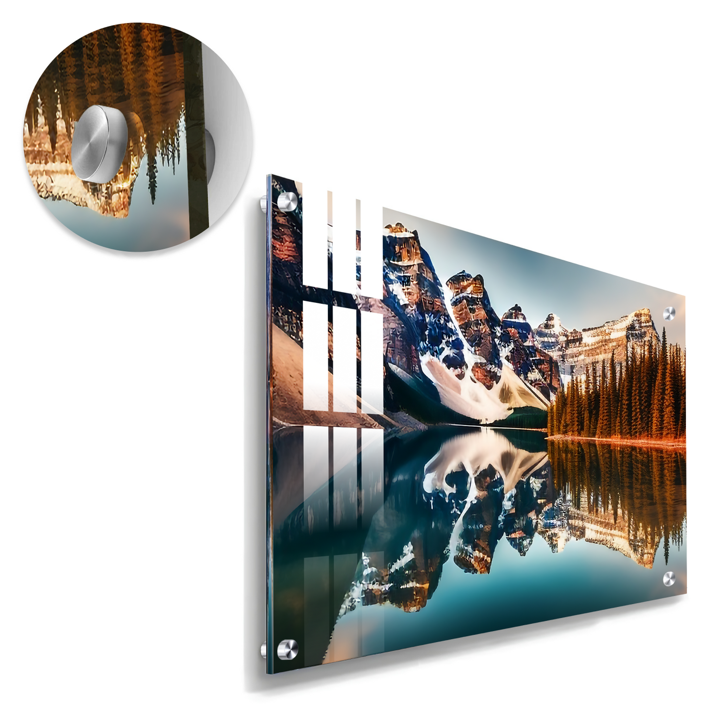 Mountains Mirror Nature Landscape Luxury Wall Art Painting
