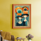 Two English Ladies With Colorful Hats Wood Print Wall Art 18x23 Inches