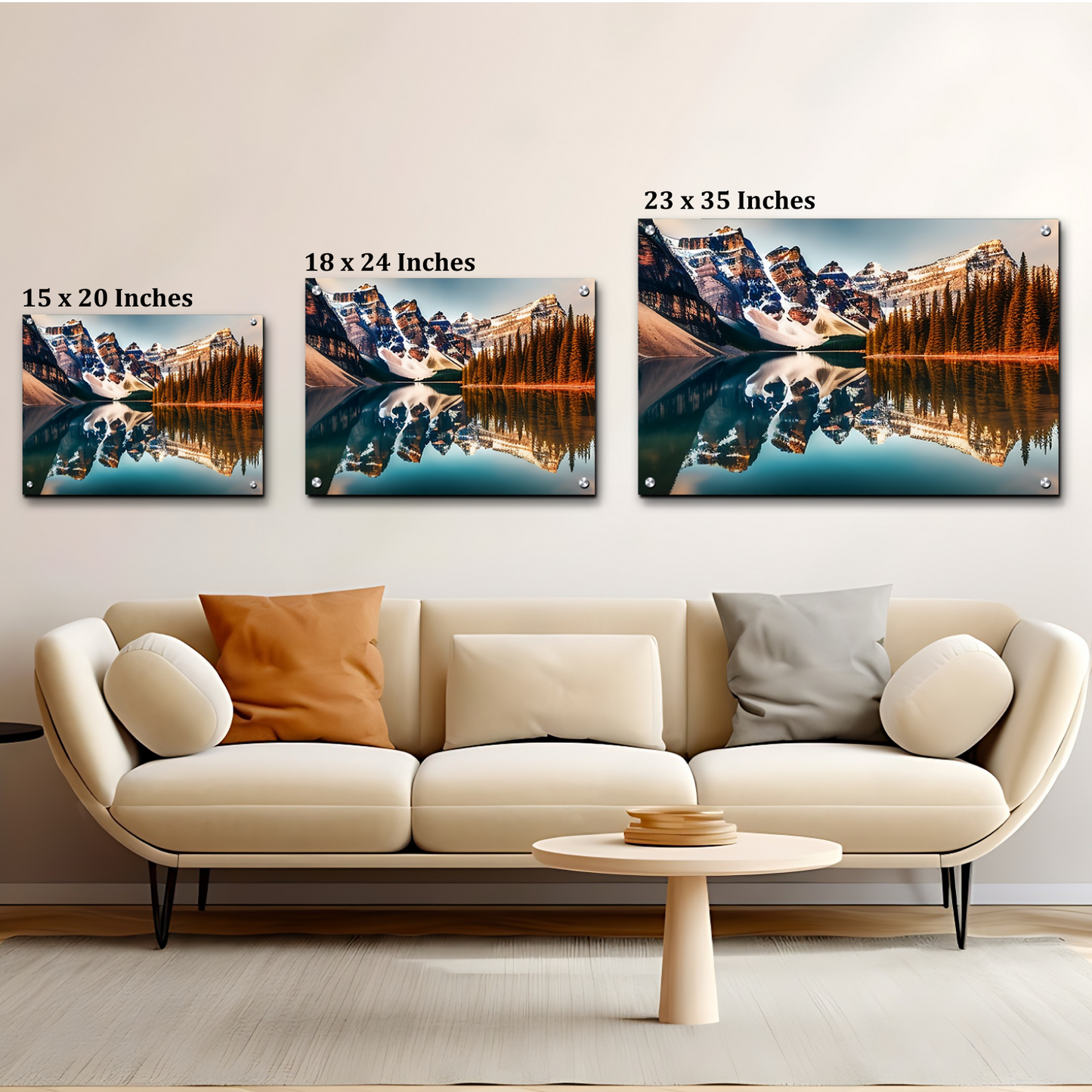 Mountains Mirror Nature Landscape Luxury Wall Art Painting