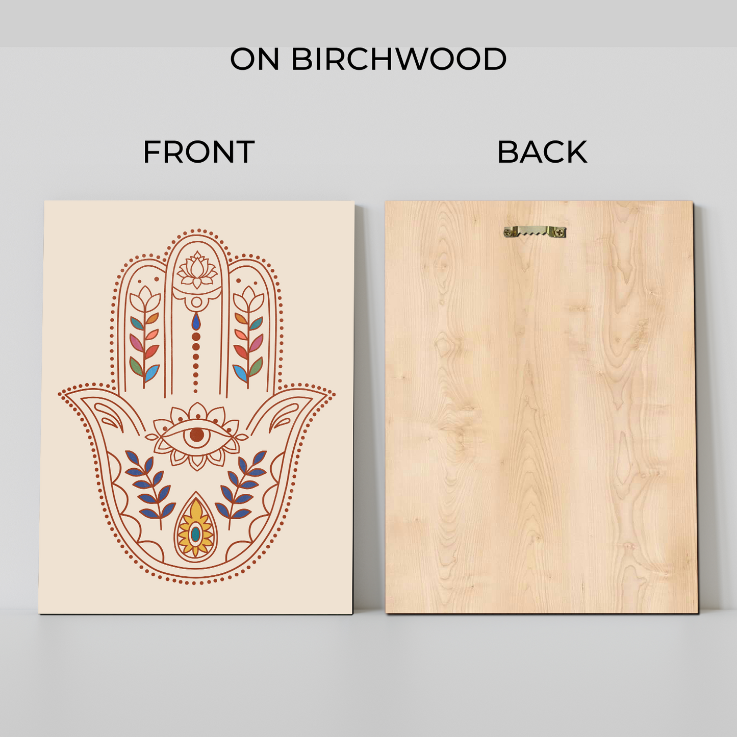 Hamsa Evil Eye Protector Wood Print Wall Art Set of 3