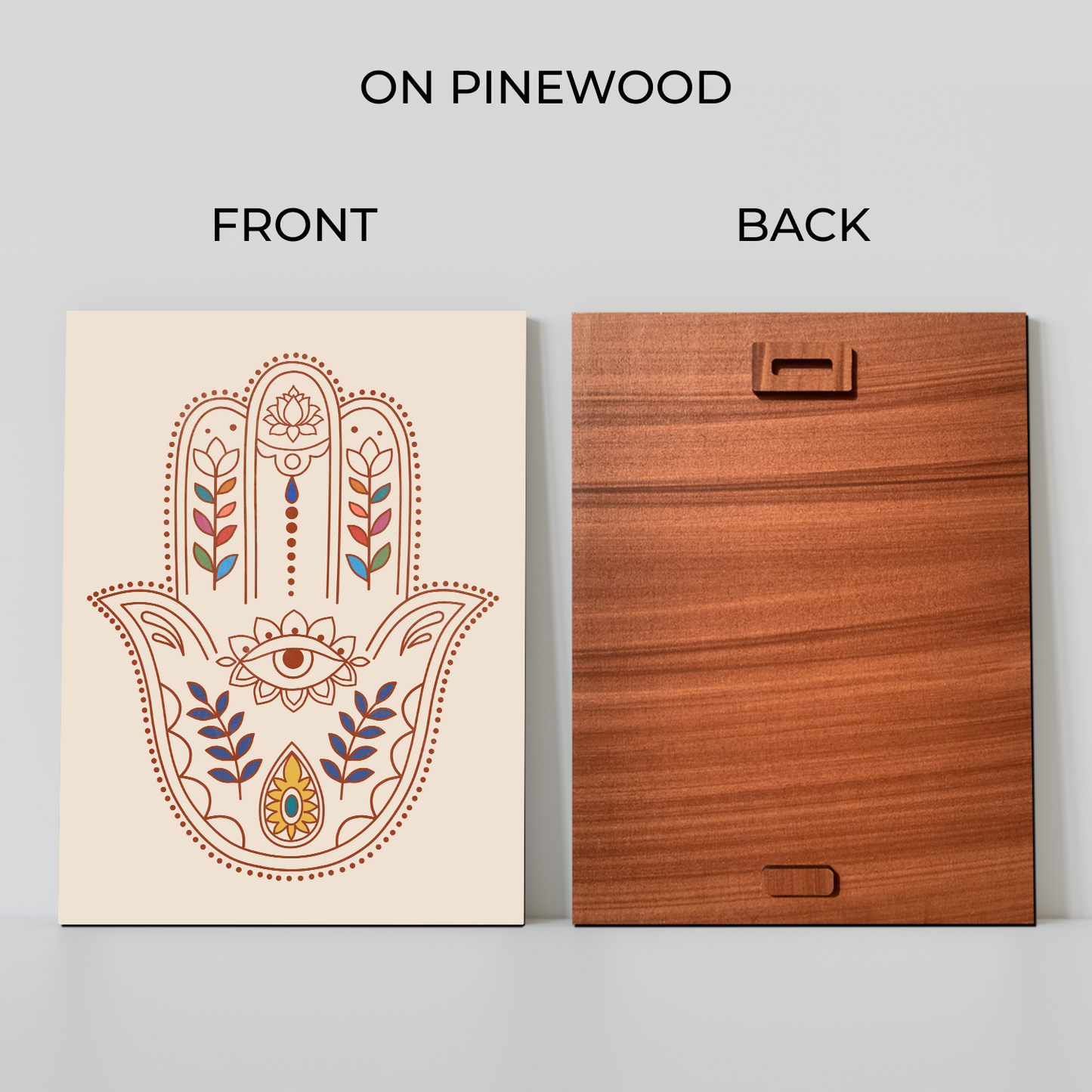 Hamsa Evil Eye Protector Wood Print Wall Art Set of 3