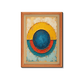 Engraved Concrete Circle Wood Print Wall Art 18x23 Inches