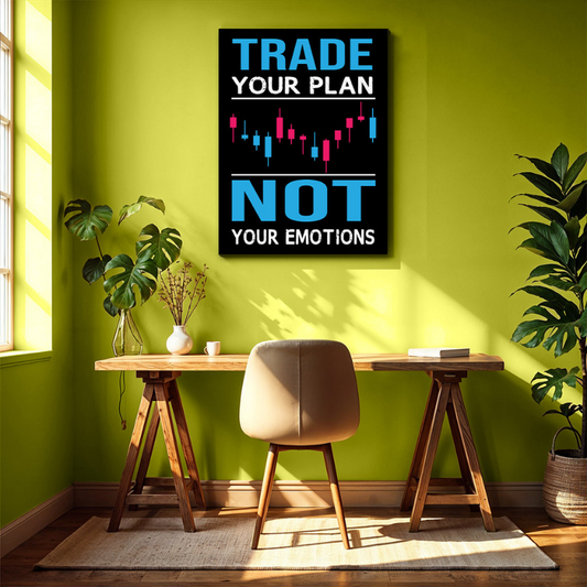 Trade Your Plan Not Emotions Wood Print Wall Art