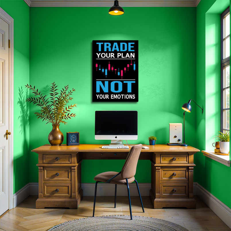 Trade Your Plan Not Emotions Wood Print Wall Art