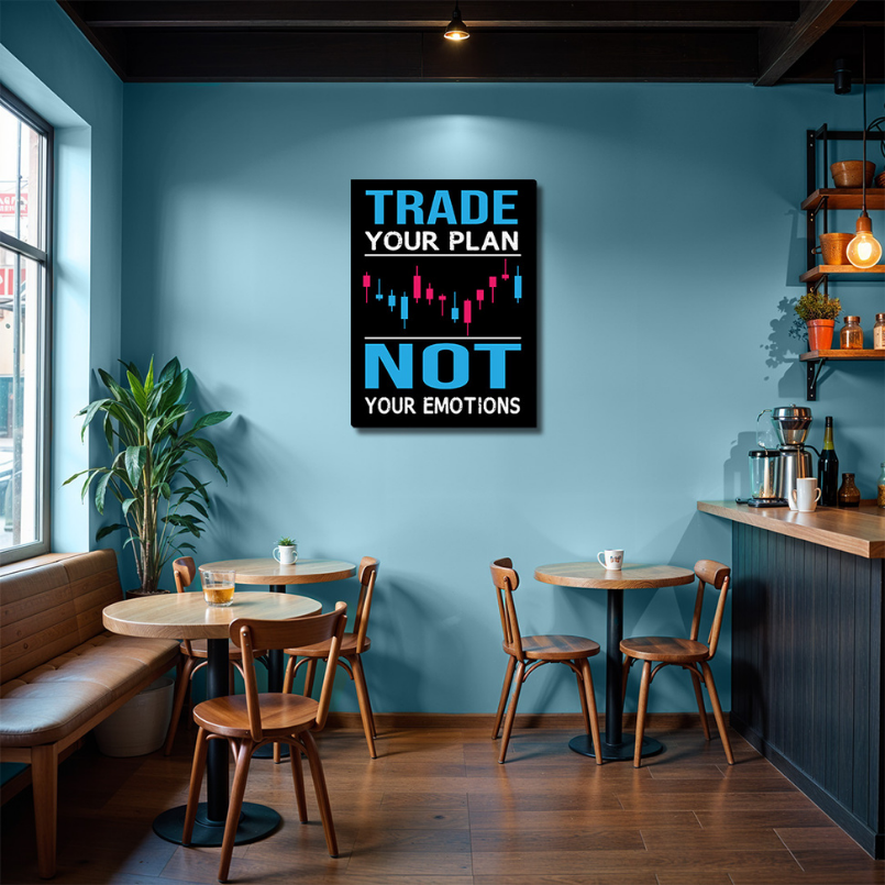 Trade Your Plan Not Emotions Wood Print Wall Art