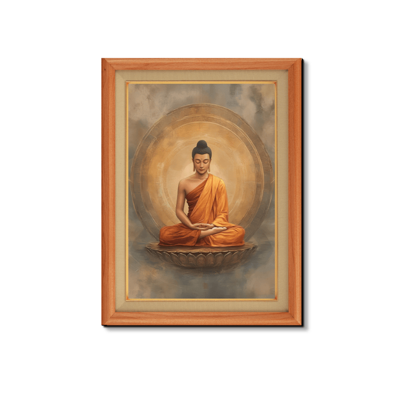 Buddha In Meditation Wood Print Wall Art 18x23 Inches
