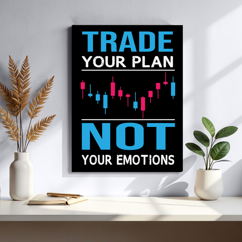 Trade Your Plan Not Emotions Wood Print Wall Art