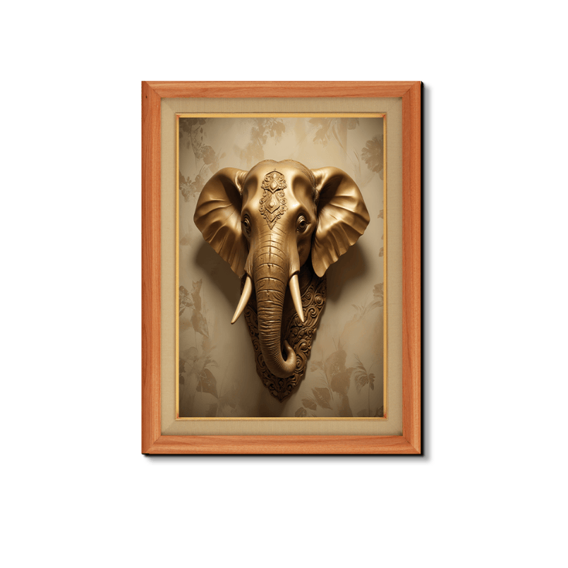 Metallic Elephant Wood Print Wall Art 18x23 Inches