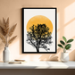 Sunset Boho Beige Wood Print Wall Art