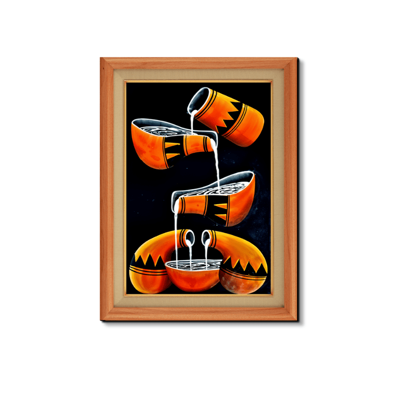 African Maasai Masai Calabashes and Gourds Wood Print Wall Art 18x23 Inches