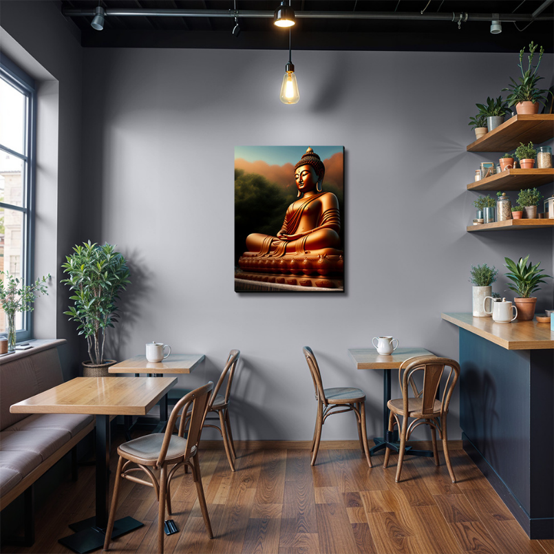 Buddha Meditating in Nature Wood Print Wall Art