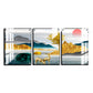 Assorted Landscape Golden Wood Print Wall Art Set of 3