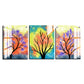 Colorful Botanical Wood Print Wall Art Set of 3