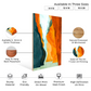 Orange Abstract Landscape Wood Print Wall Art Set of 3