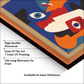 Picasso Style Face Expressions Wood Print Wall Art 23x17.5 Inches