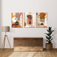 Leaf Botanical Boho Wood Print Wall Art Set of 3