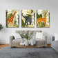 Animal Theme Boho Wood Print Wall Art Set of 3