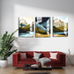 Mountain Night Wood Print Wall Art Set of 3