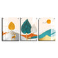 Golden Lucky Deer Landscape Wood Print Wall Art Set of 3