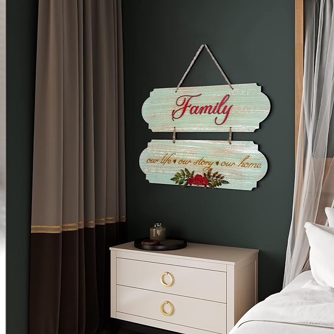 Our Happy Place 2 Layer Vintage Decorative Wall Art