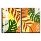 Abstract Botanical Leaf Wood Print Wall Art Set of 2