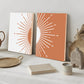 Abstract Sun Mid Century Wood Print Wall Art Set of 2
