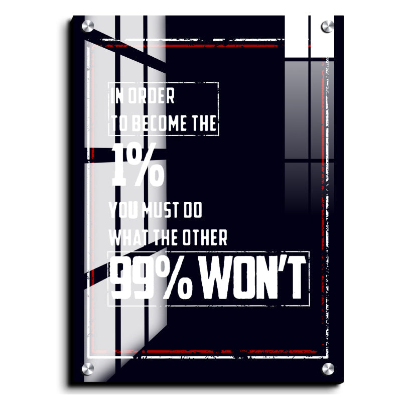 1% Selfmotivational Inspired Quotes Wood Print Wall Art