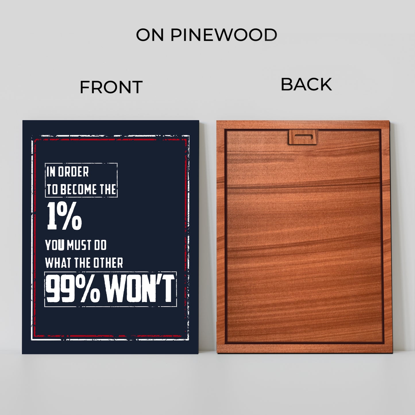 1% Selfmotivational Inspired Quotes Wood Print Wall Art