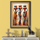 African Women Carrying Pots on Their Head Colorful Wood Print Wall Art 18x23 Inches