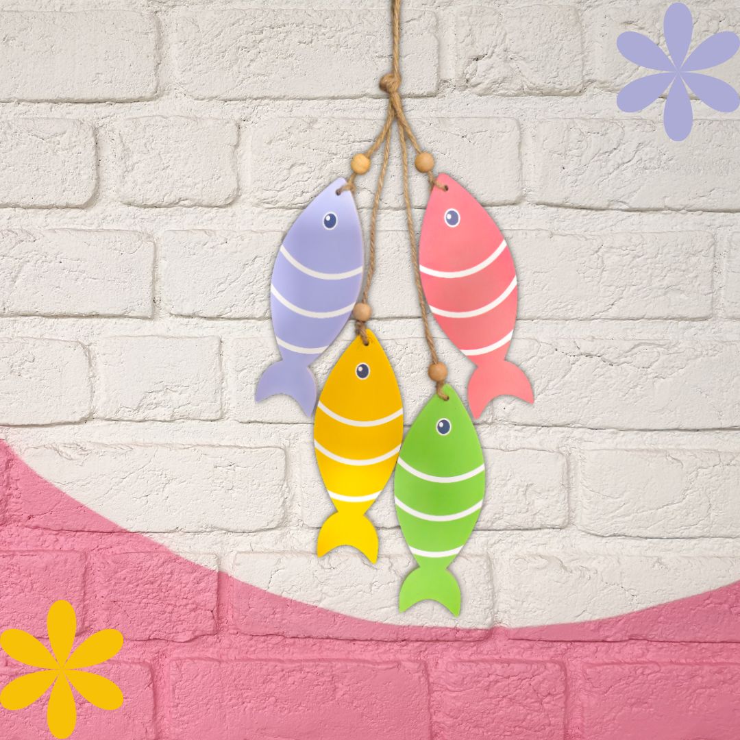 Antique Wooden Imitative Fish Wall Hanging